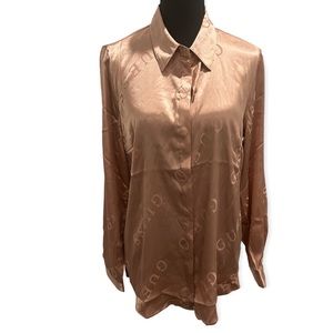 Guess Rose Bliss Button Down Shirt Size M